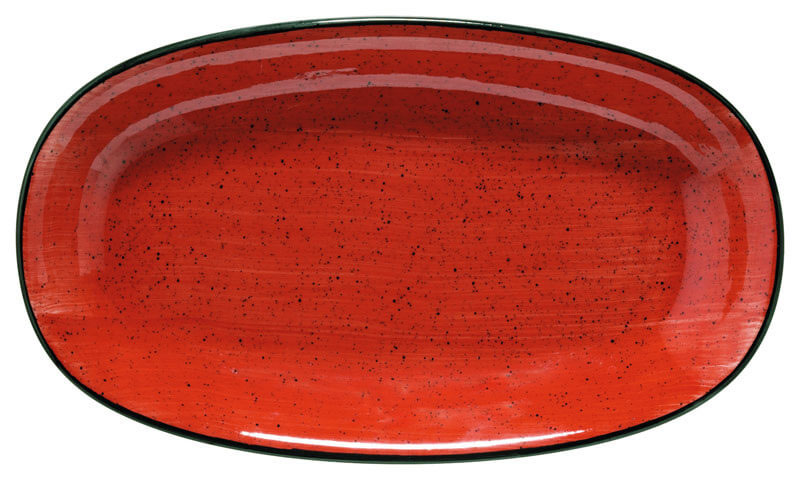 Bonna Aura Passion Assiette Gourmet ovale 19x11cm rouge - 12 pièces