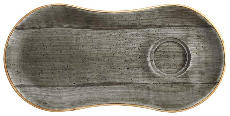 Assiette de présentation Bonna Aura Space Gourmet 25 x 12 cm, grise - 12 pièces