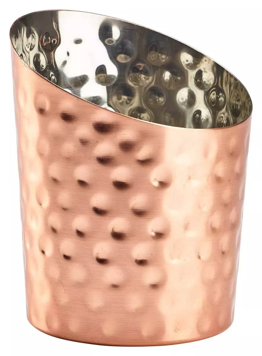 Gobelet, coupe oblique, martelé, couleur cuivre - Acier inoxydable (11,6cm) Gobelet, coupe oblique, martelé, couleur cuivre - Acier inoxydable (11,6cm)