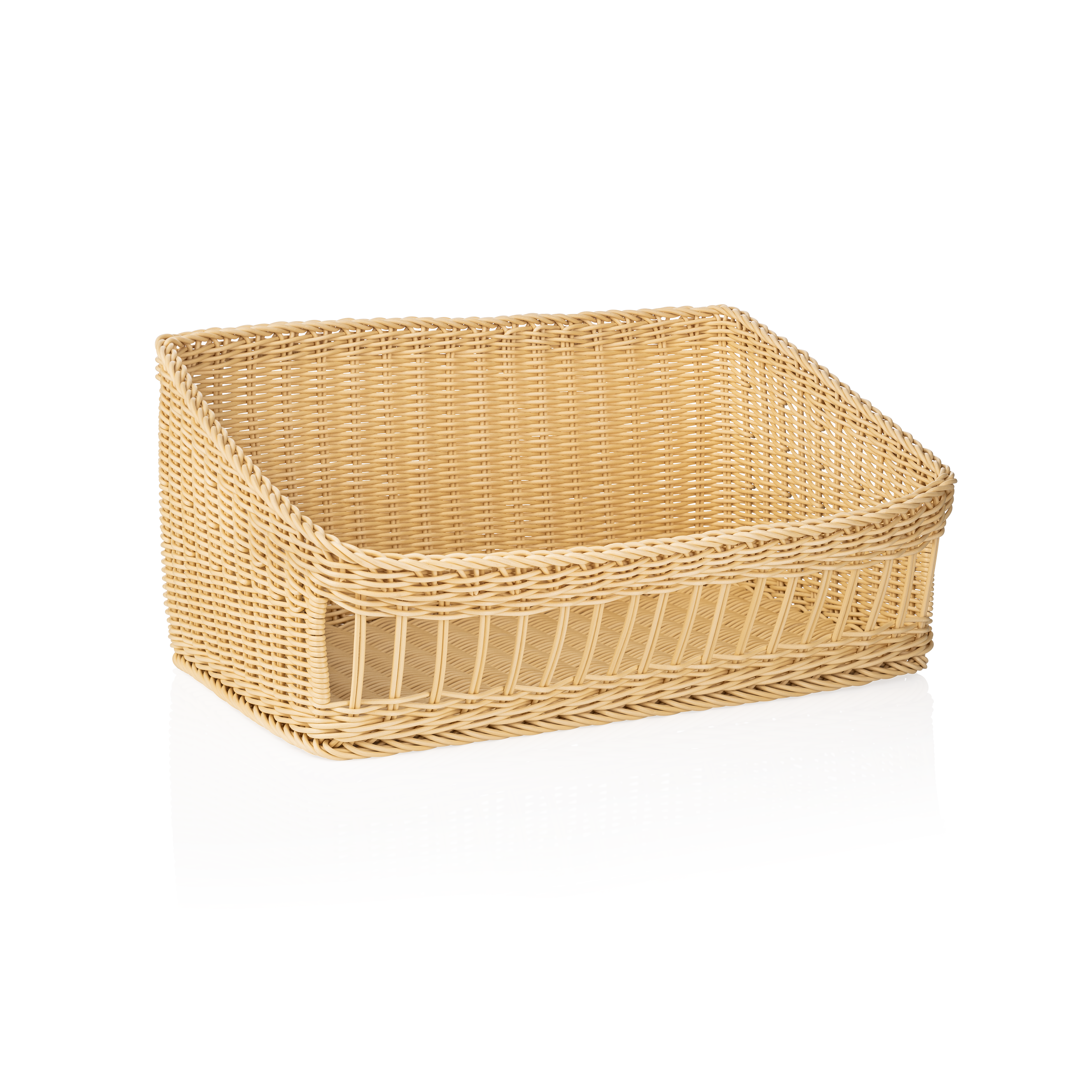 Panier en polypropylène beige clair - 60 x 40 x 16/27 cm Panier en polypropylène beige clair - 60 x 40 x 16/27 cm