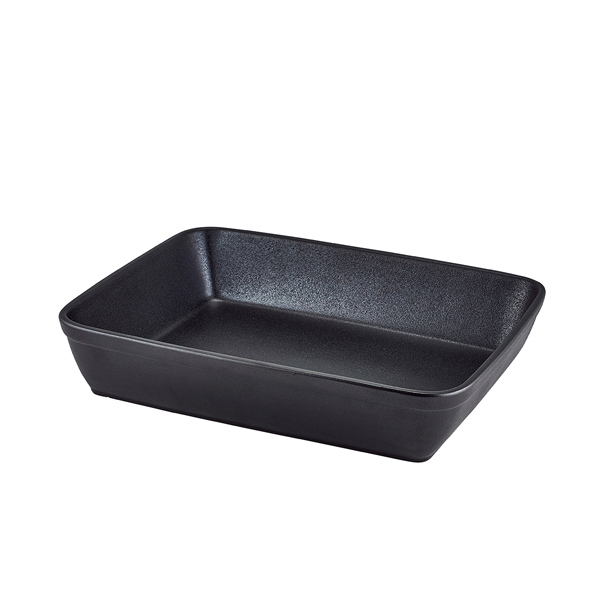 Plat à rôtir rectangulaire Forge Buffet grès aspect fonte – 31 x 24 x 5,5 cm (4 pcs)
