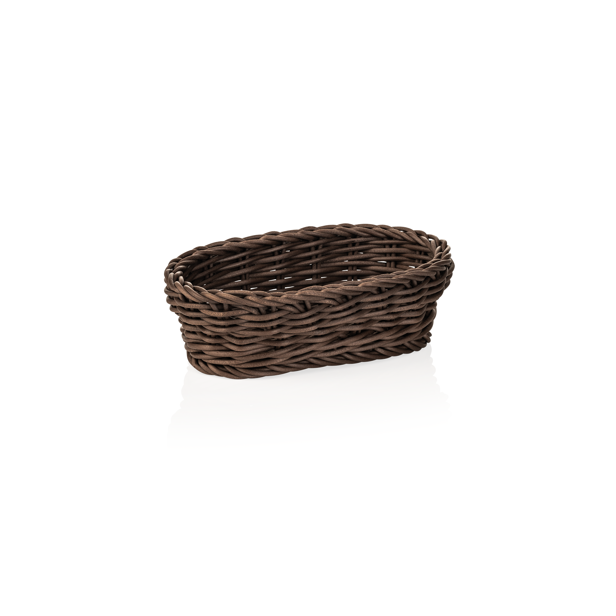 Panier ovale, polypropylène marron - 19x12x6cm Panier ovale, polypropylène marron - 19x12x6cm