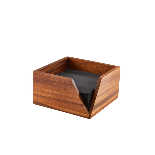 Porte-serviettes, bois d'acacia - 18,6 x 18,6 x 10 cm Porte-serviettes, bois d'acacia - 18,6 x 18,6 x 10 cm