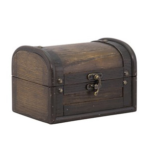 Mini coffre au trésor, bois - 11 x 15,8 x 11,4 cm