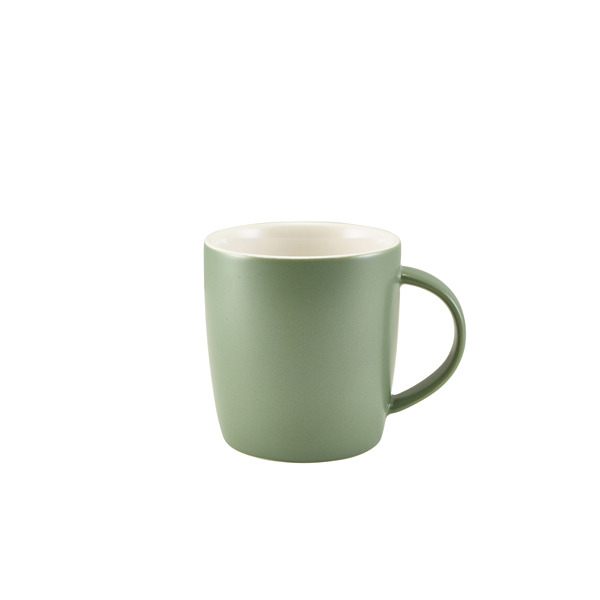 Tasses à anse en porcelaine mate vert sauge – 350 ml (6 pcs)