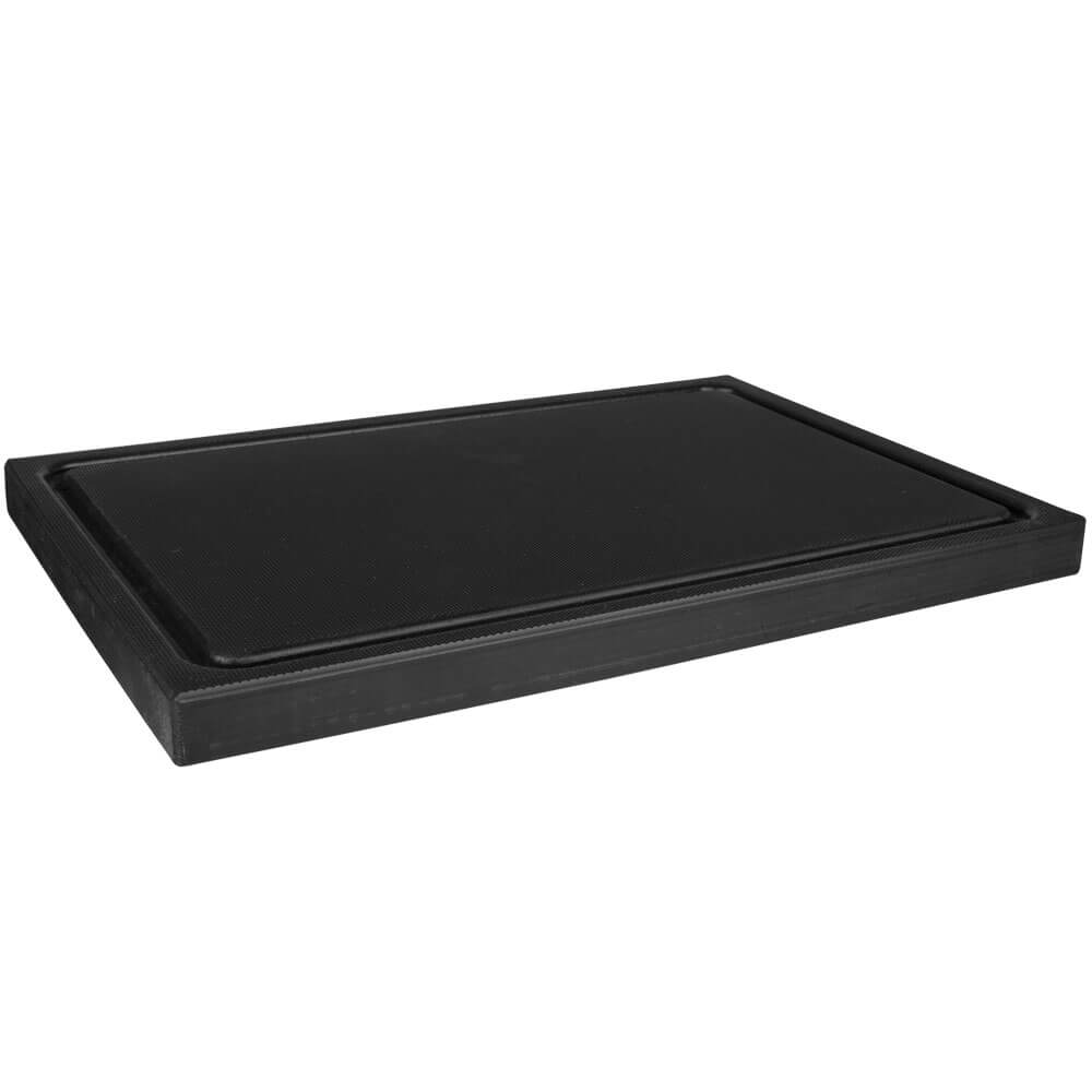 Planche à découper avec rainure à jus, HDPE noir, Prime Bar - 30x20x2cm Planche à découper avec rainure à jus, HDPE noir, Prime Bar - 30x20x2cm