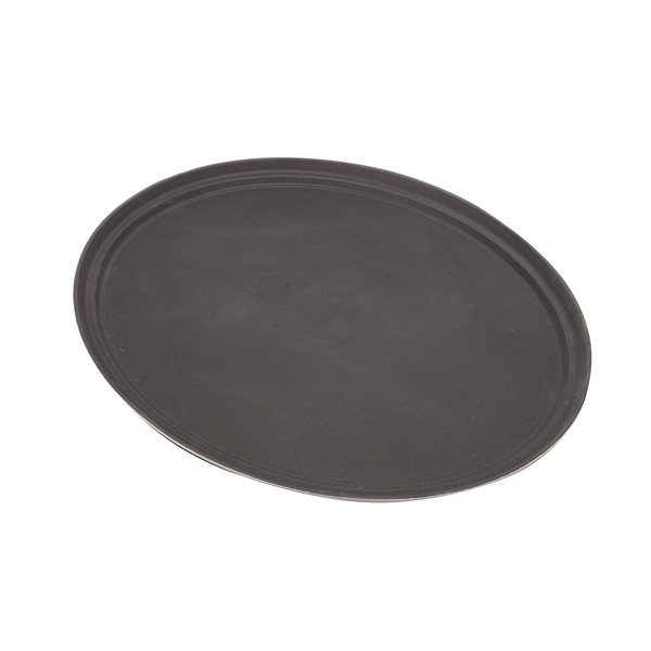 Plateau de service ovale, polypropylène antidérapant, noir - 56,5 x 68,6 cm Plateau de service ovale, polypropylène antidérapant, noir - 56,5 x 68,6 cm