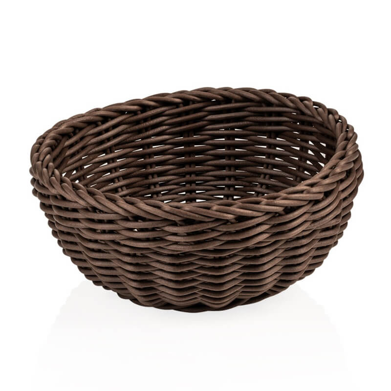 Panier rond, polypropylène marron - différentes tailles