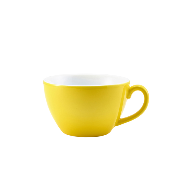 Tasse à café au lait en porcelaine jaune – 340 ml (6 pcs)