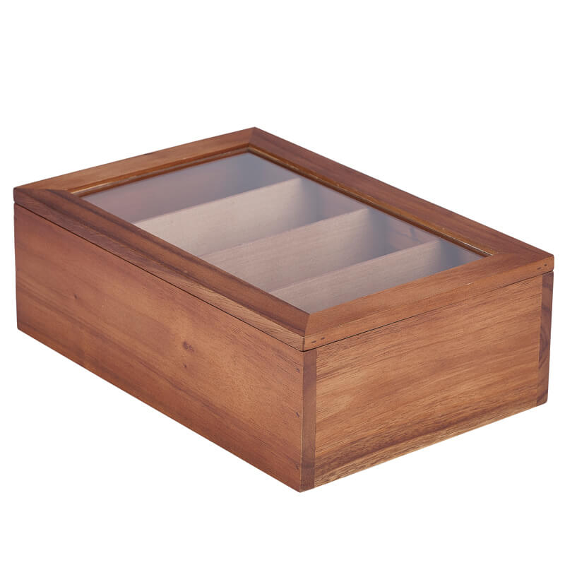 Coffret à thé en bois d'acacia - 30x20x10 cm Coffret à thé en bois d'acacia - 30x20x10 cm
