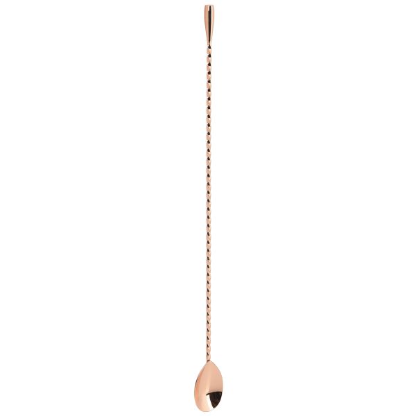 Cuillère de bar à bout en forme de larme, acier inoxydable couleur cuivre - 35 cm Cuillère de bar à bout en forme de larme, acier inoxydable couleur cuivre - 35 cm
