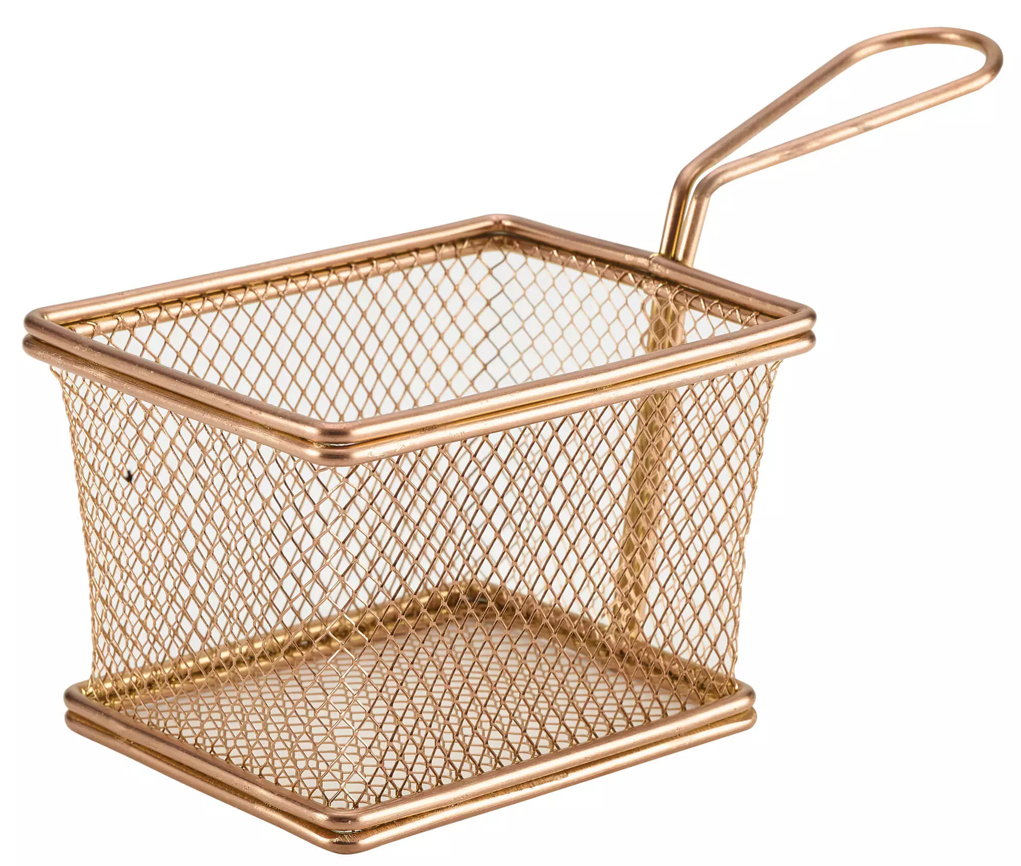 Corbeille de service en acier inoxydable couleur cuivre - 12,5x10x8,5cm Corbeille de service en acier inoxydable couleur cuivre - 12,5x10x8,5cm