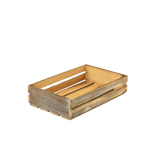 Caisse en bois rustique - 35 x 23 x 8 cm