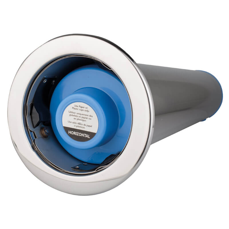 Distributeur de gobelets en acier inoxydable, horizontal - moyen (gobelets de 70 à 98 mm)