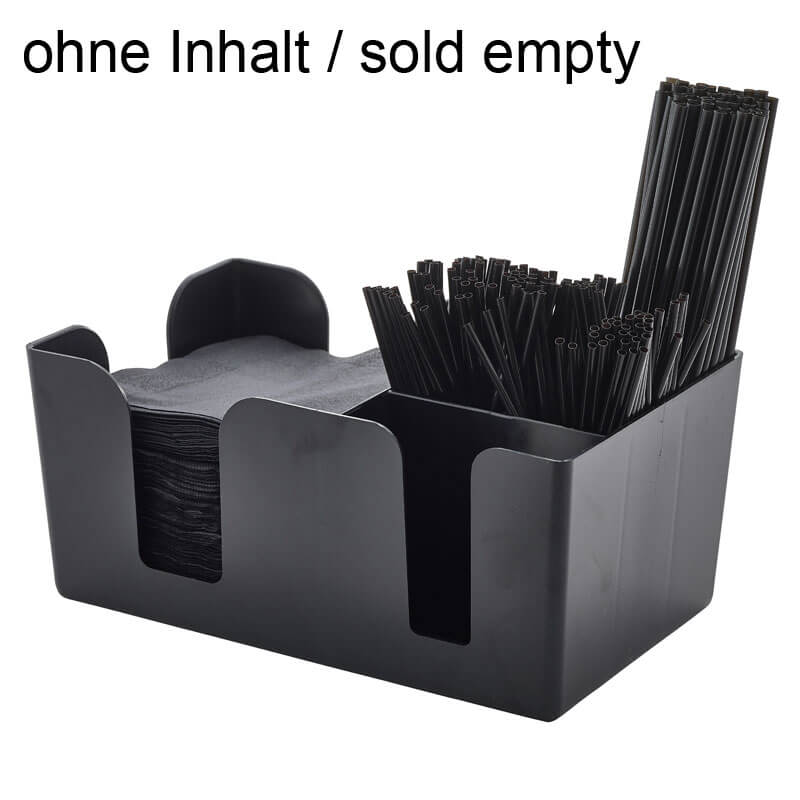 Caddy de bar noir, polypropylène - 24x15x11 cm