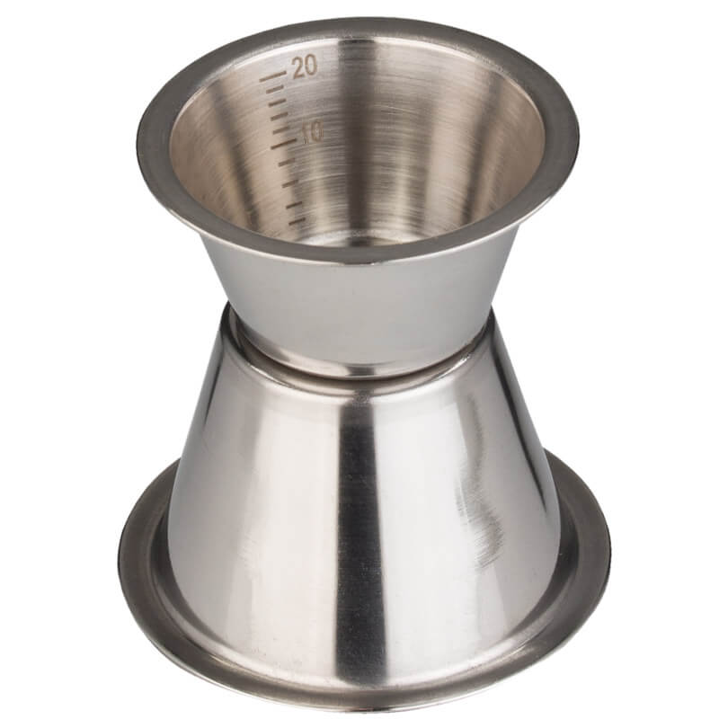 Double mesure de bar 20/40ml, graduation - Acier inoxydable Double mesure de bar 20/40ml, graduation - Acier inoxydable