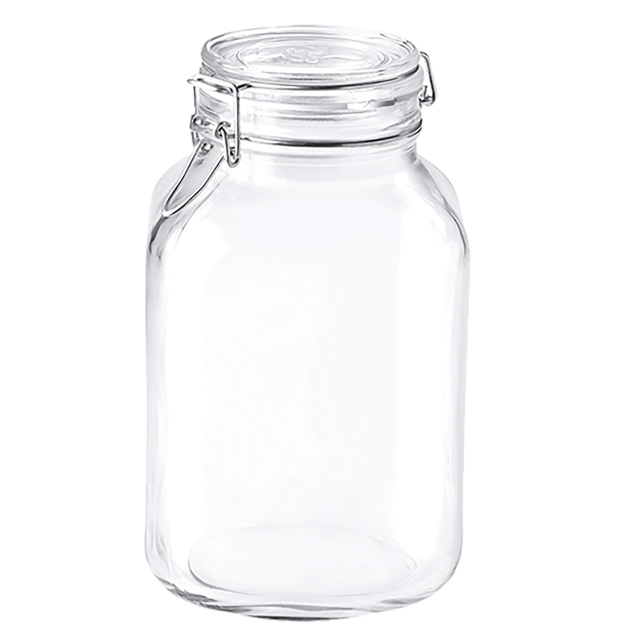 Bocal en verre avec anse métallique / bocal de conservation Fido carré - 3000 ml Bocal en verre avec anse métallique / bocal de conservation Fido carré - 3000 ml