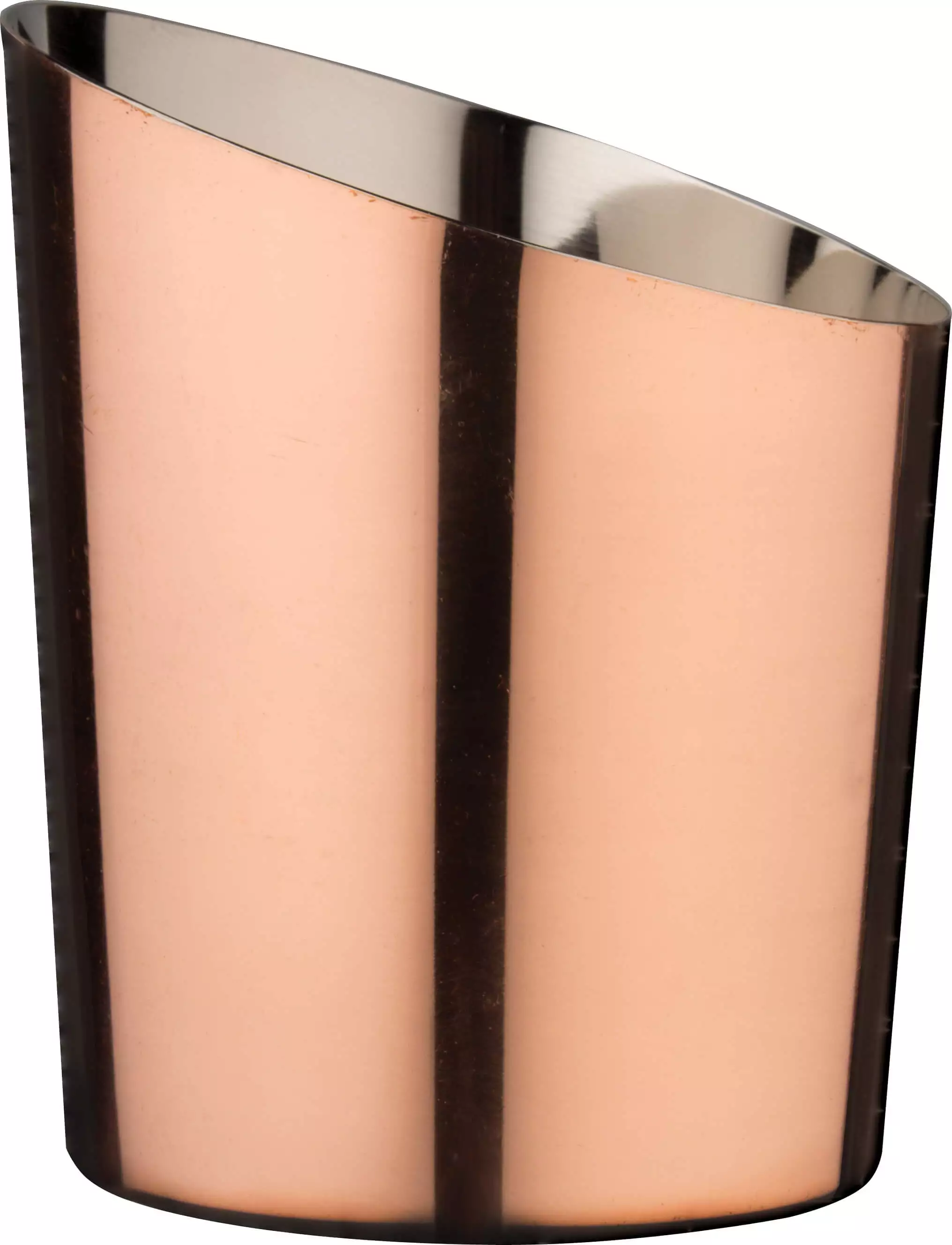 Gobelet en acier inoxydable, coupe en biais - couleur cuivre (11,6cm) Gobelet en acier inoxydable, coupe en biais - couleur cuivre (11,6cm)