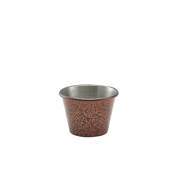 Coupelle à sauce, acier inoxydable martelé, couleur cuivre vintage - 5,7 x 4 cm (24 pièces)