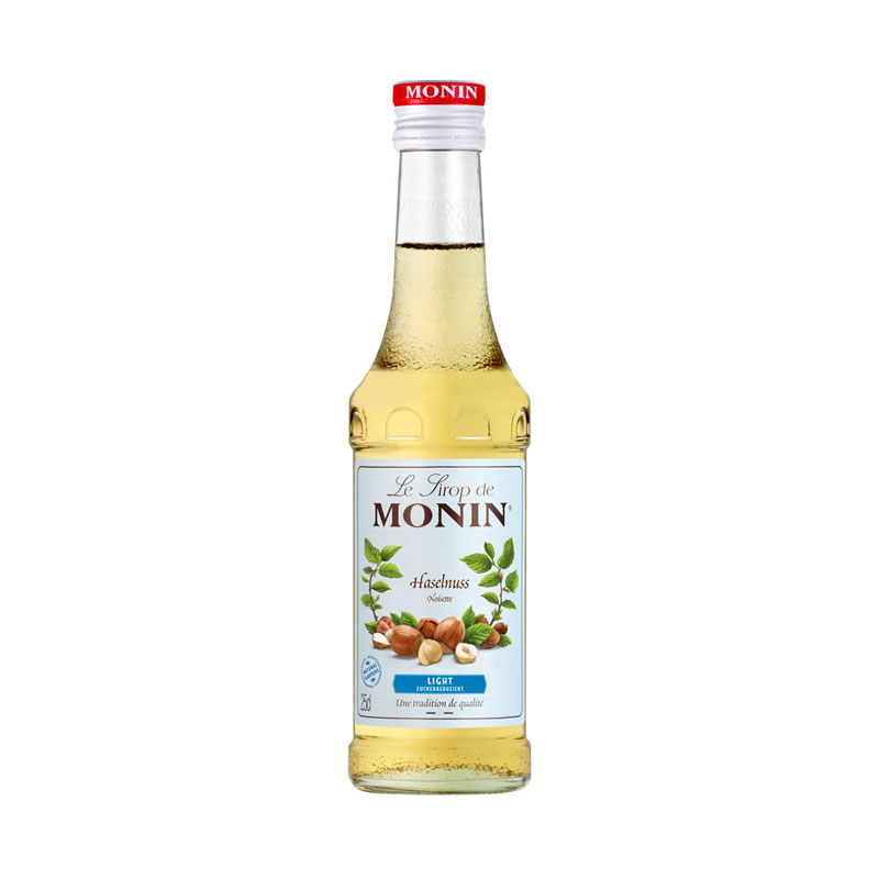 Noisette à teneur réduite en sucre (light) - Monin Sirop petite bouteille (0,25l) Noisette à teneur réduite en sucre (light) - Monin Sirop petite bouteille (0,25l)