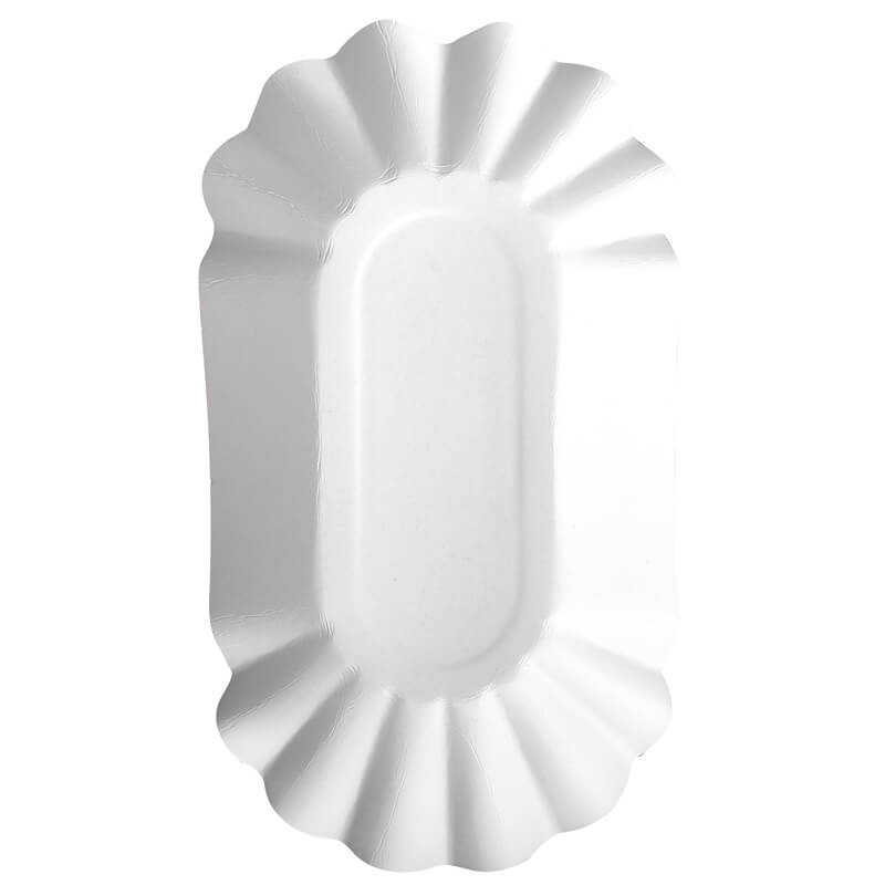 Barquette ovale, carton blanc pur - 10,5x20,0x3,5cm (250 pcs.) Barquette ovale, carton blanc pur - 10,5x20,0x3,5cm (250 pcs.)