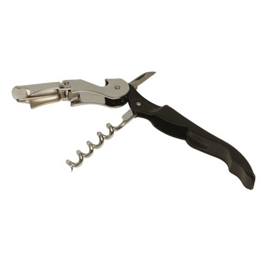 Couteau de sommelier grand, acier inoxydable - manche noir Couteau de sommelier grand, acier inoxydable - manche noir