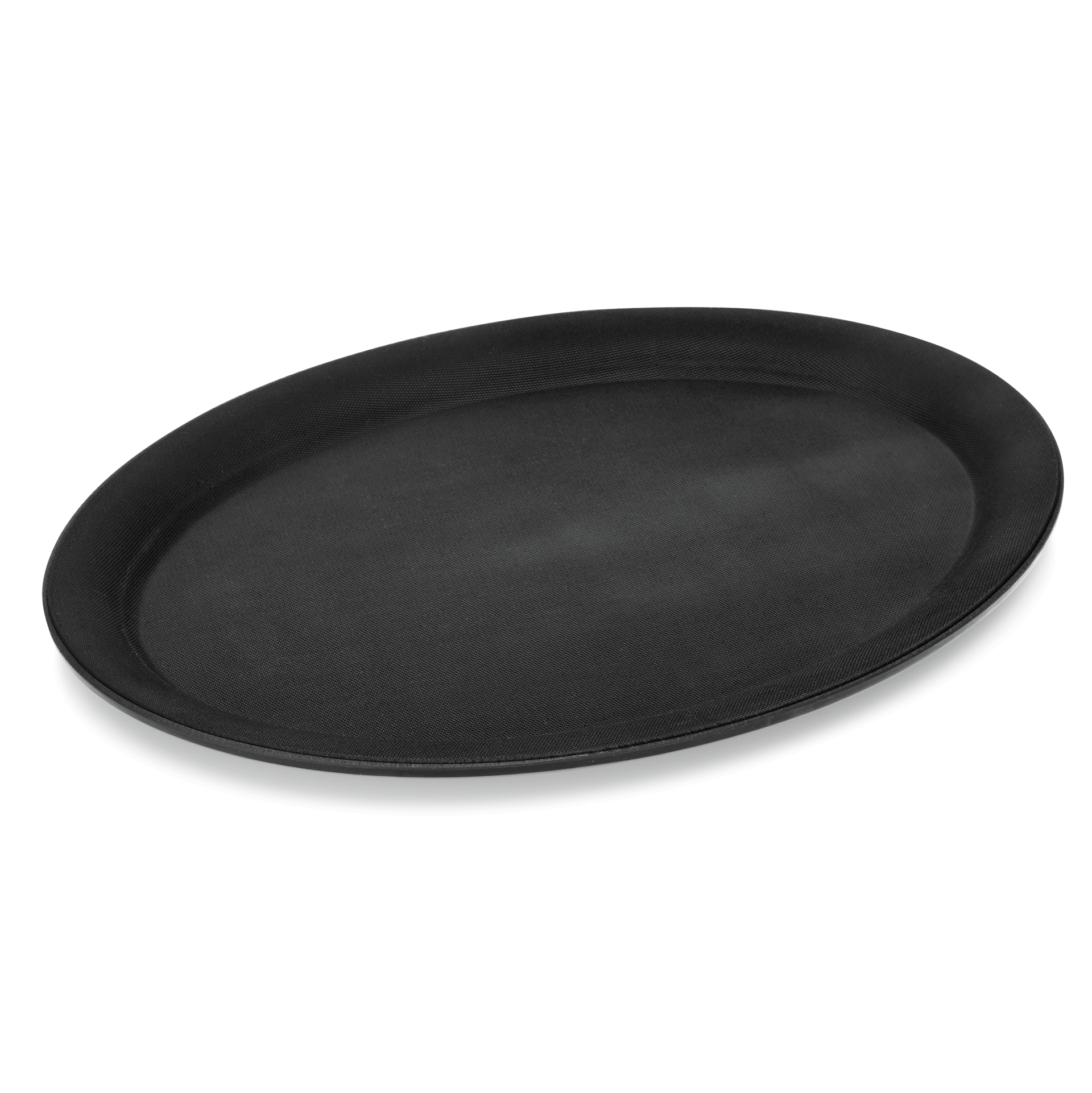 Plateau ovale, antidérapant, polypropylène noir - 29x22cm Plateau ovale, antidérapant, polypropylène noir - 29x22cm