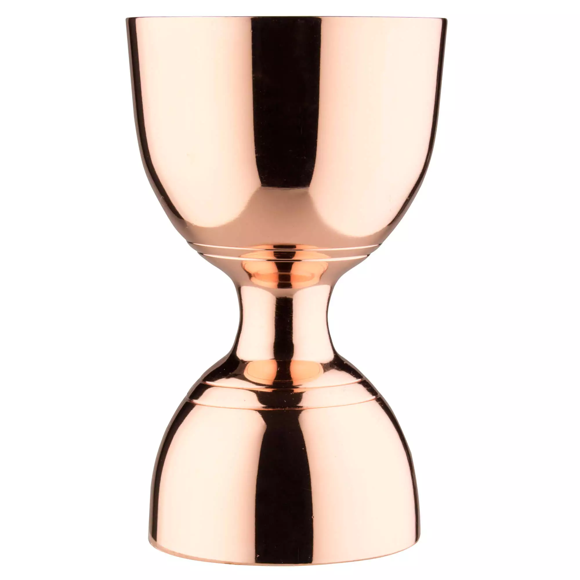 Bell-jigger / double mesure de bar, cuivré - acier inoxydable (30/60ml) Bell-jigger / double mesure de bar, cuivré - acier inoxydable (30/60ml)