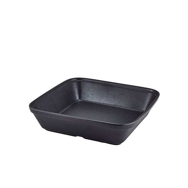 Plat à rôtir carré Forge Buffet grès aspect fonte – 24,5 x 24,5 x 6,5 cm (6 pcs)