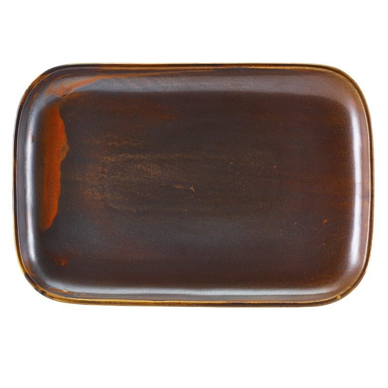 Assiette rectangulaire Terra Rustic Copper – 34,5 x 23,5 cm (6 pcs)