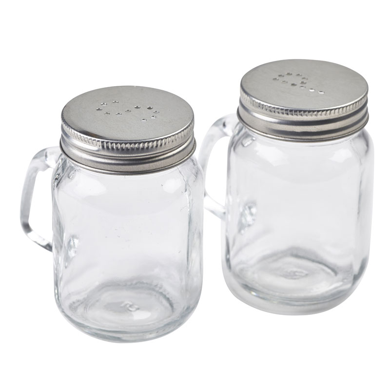 Set salière et poivrière en style Mason Jar