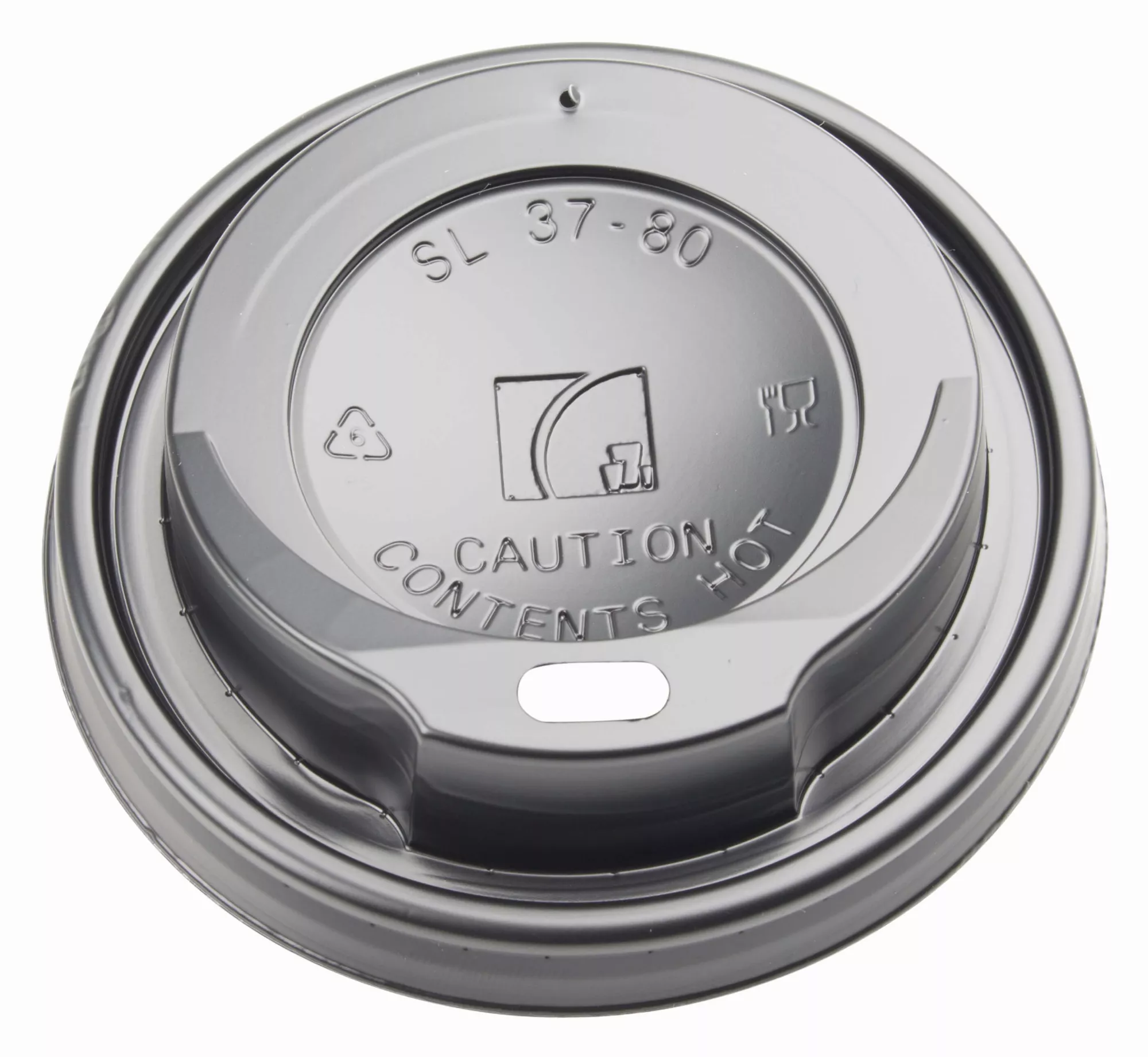 0,2l Couvercle de gobelet à café noir, Eco - 100 pcs. 0,2l Couvercle de gobelet à café noir, Eco - 100 pcs.
