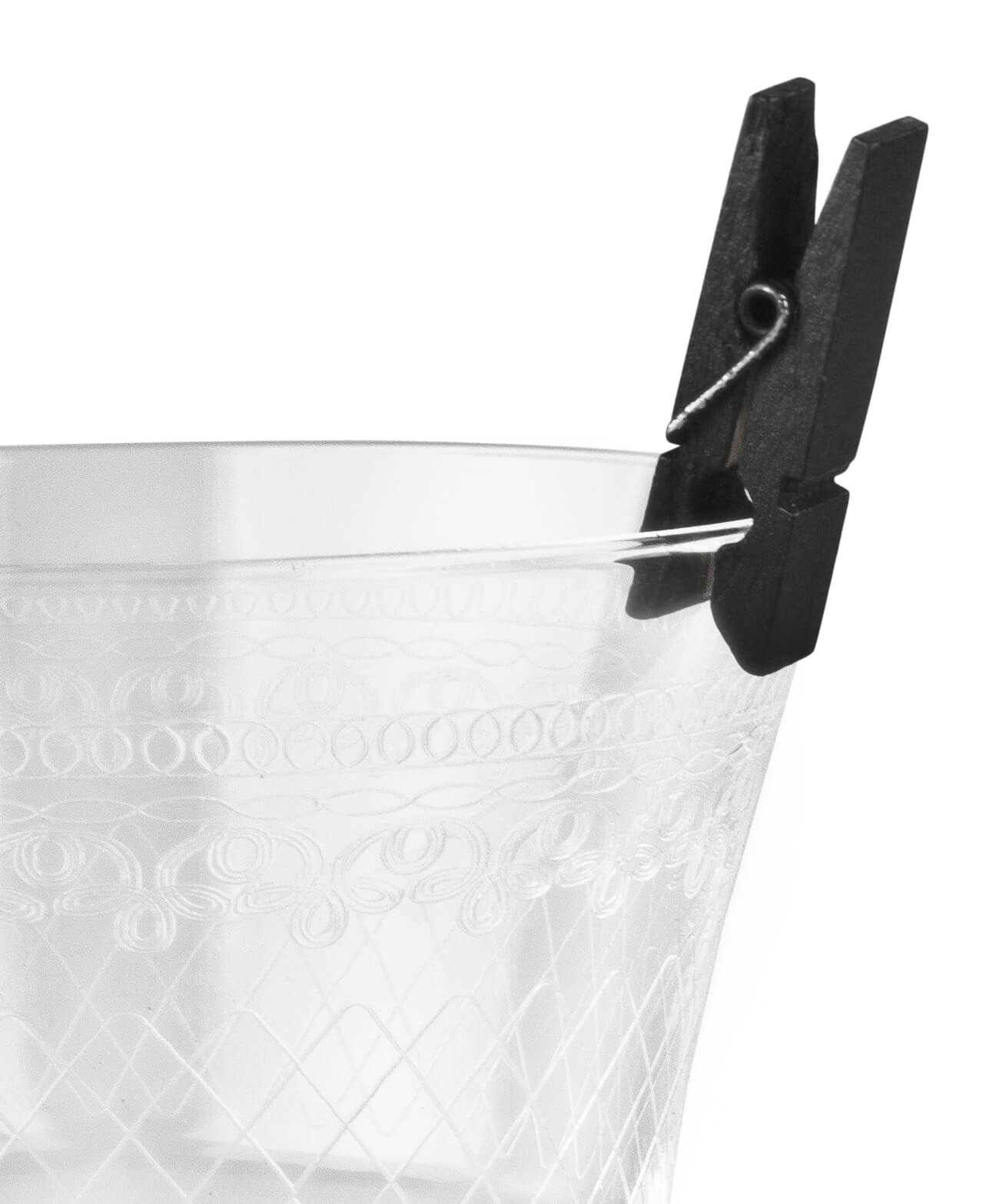 Mini-pinces à linge / marqueurs de verre, noir - 35mm (20 pcs.)