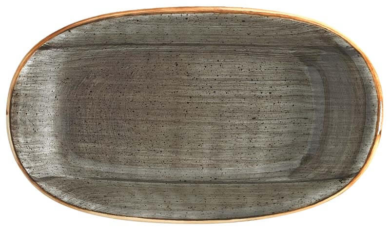 Bonna Aura Space Plateau Gourmet ovale 24x14cm gris - 12 pièces Bonna Aura Space Plateau Gourmet ovale 24x14cm gris - 12 pièces