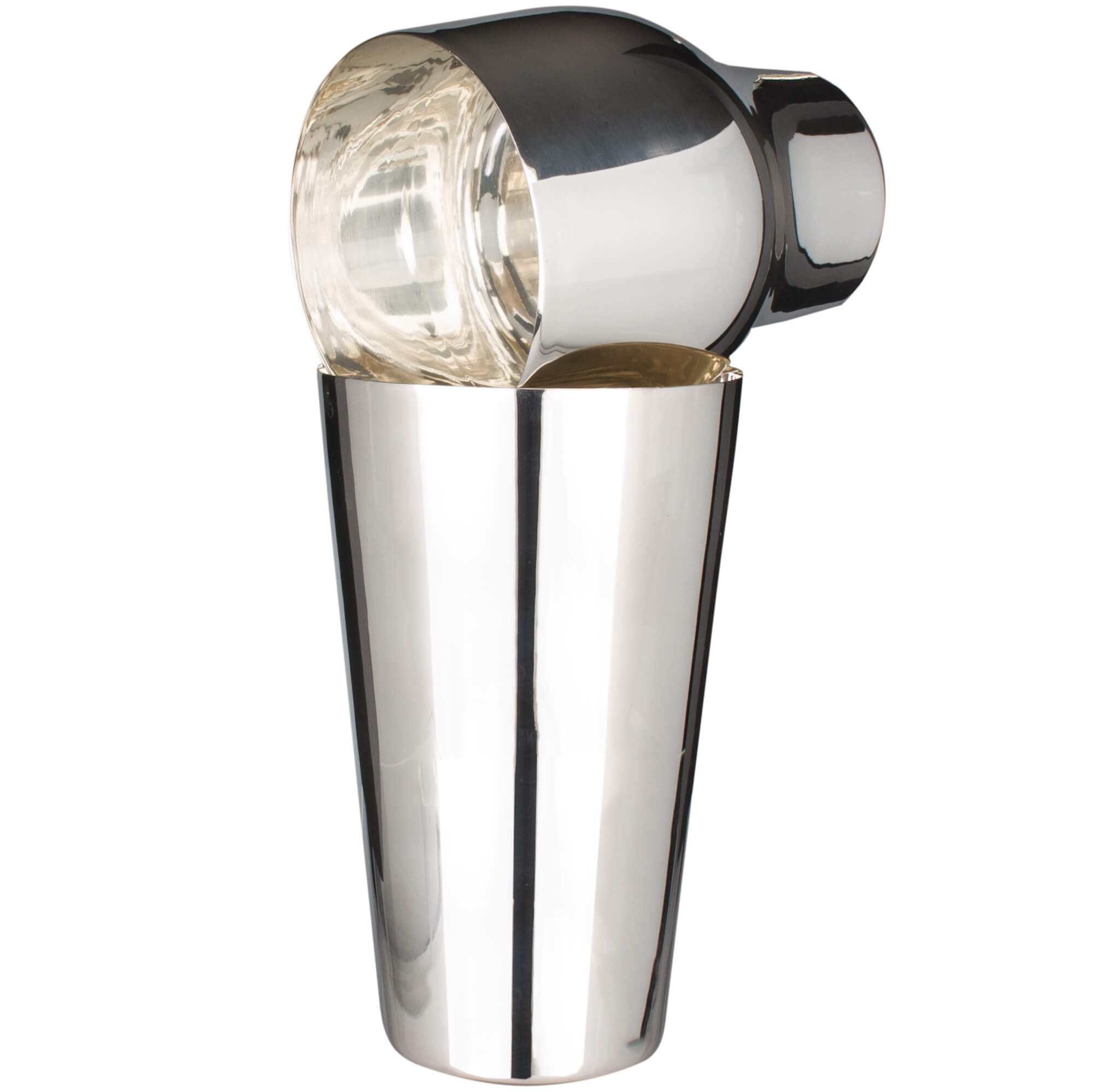 Shaker à cocktail, deux parties, laiton, plaqué argent - 700ml