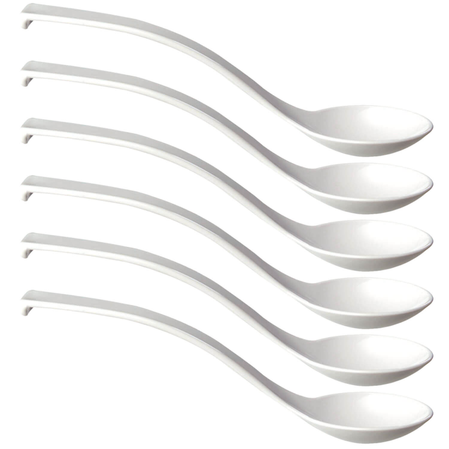 Cuillères à charcuterie, plastique blanc - 23 x 6 cm (6 pcs)
