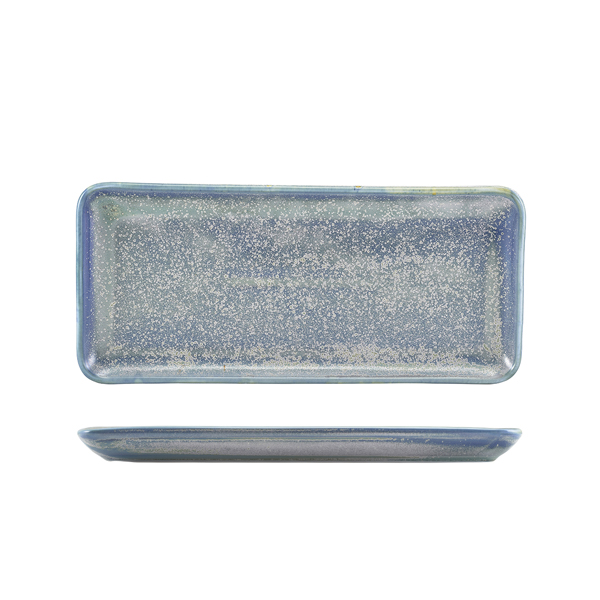 Plaque rectangulaire étroite Terra Seafoam – 31 x 14 cm (6 pcs)