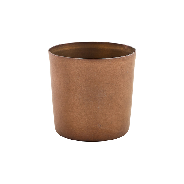 Tasses en acier inoxydable / tasses à snack vintage couleur cuivre - 8,5 x 8,5 cm/420 ml (12 pièces)