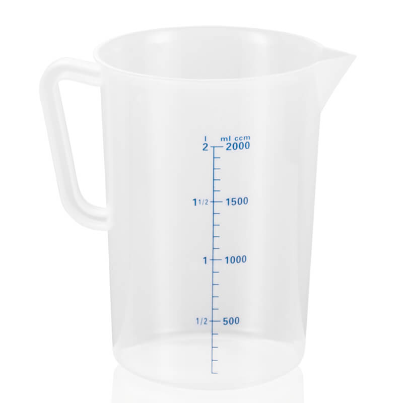 Gobelet doseur avec graduation 100 ml, polypropylène - 2 litres