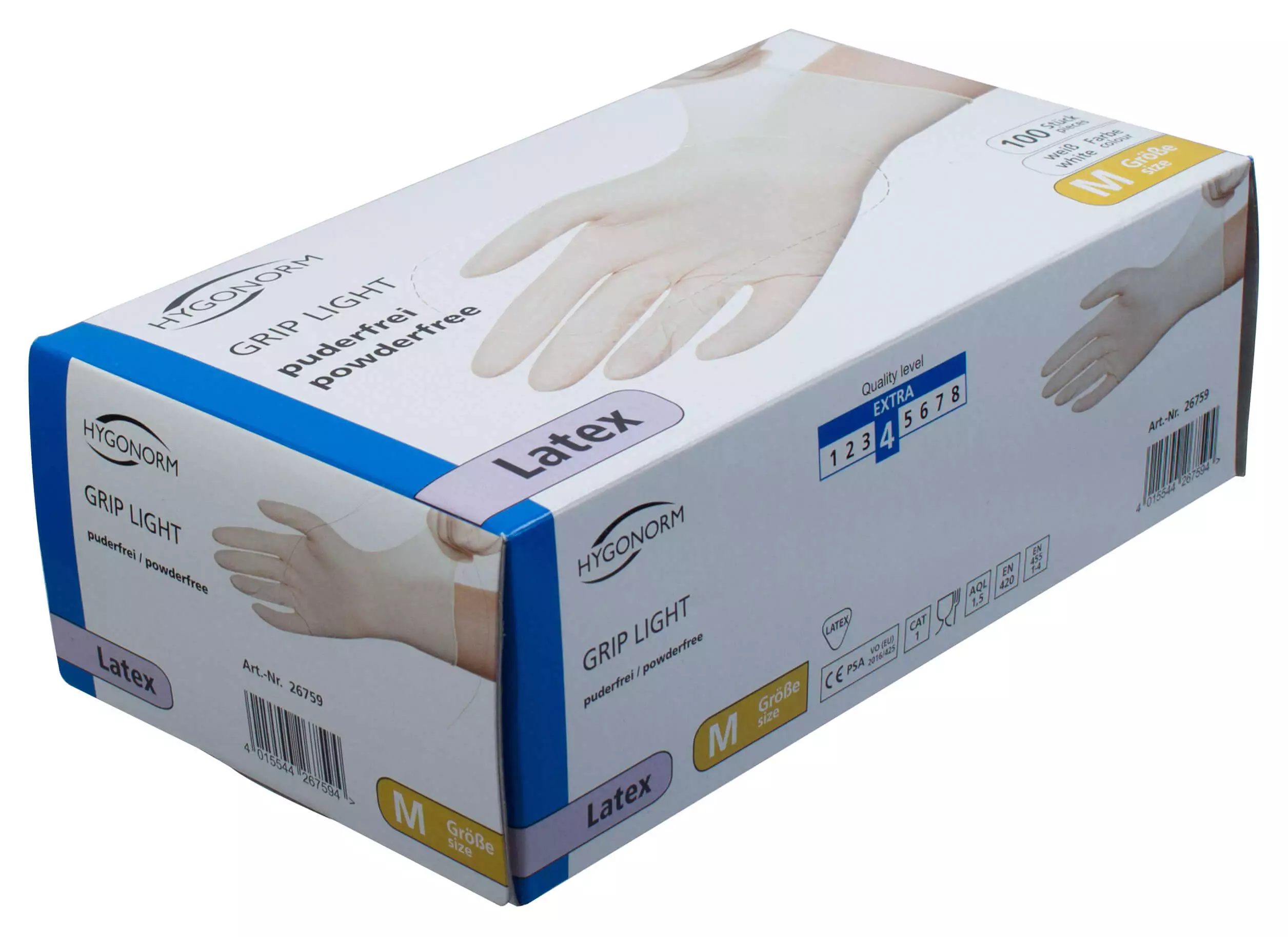 Gants en latex blanc, non poudrés - M (100 pcs) Gants en latex blanc, non poudrés - M (100 pcs)
