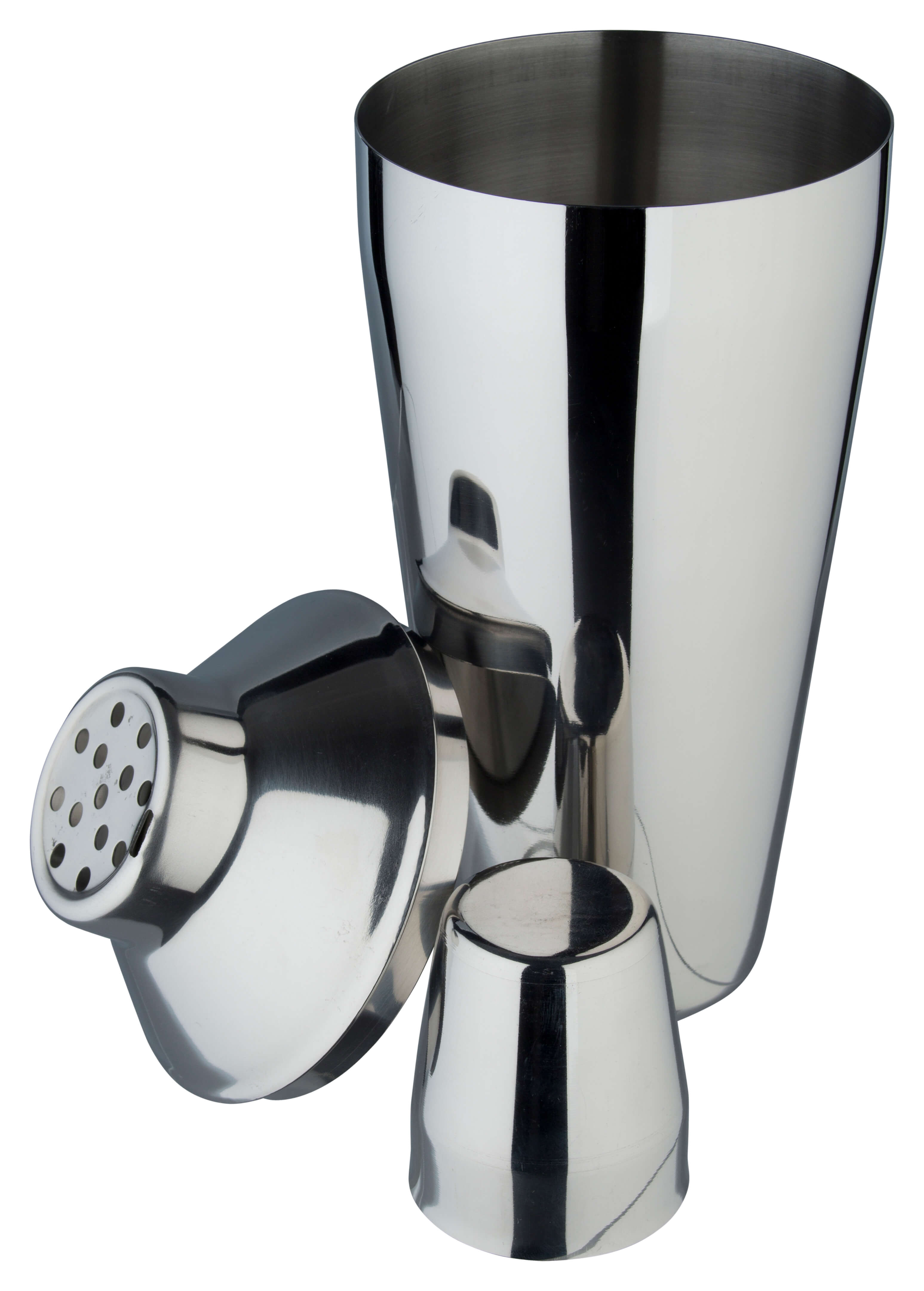 Shaker à cocktail, acier inoxydable, trois parties, poli (750ml)