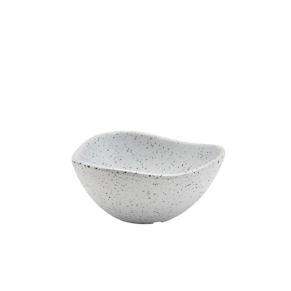 Bol triangulaire, mélamine, aspect granit blanc - 100 ml / 8,5 cm (24 pièces)