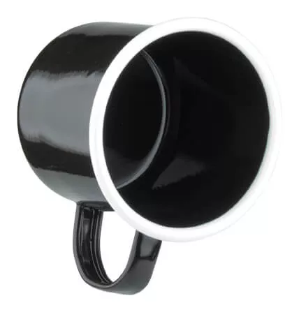Gobelet en émail, noir, avec anse - 360ml Gobelet en émail, noir, avec anse - 360ml