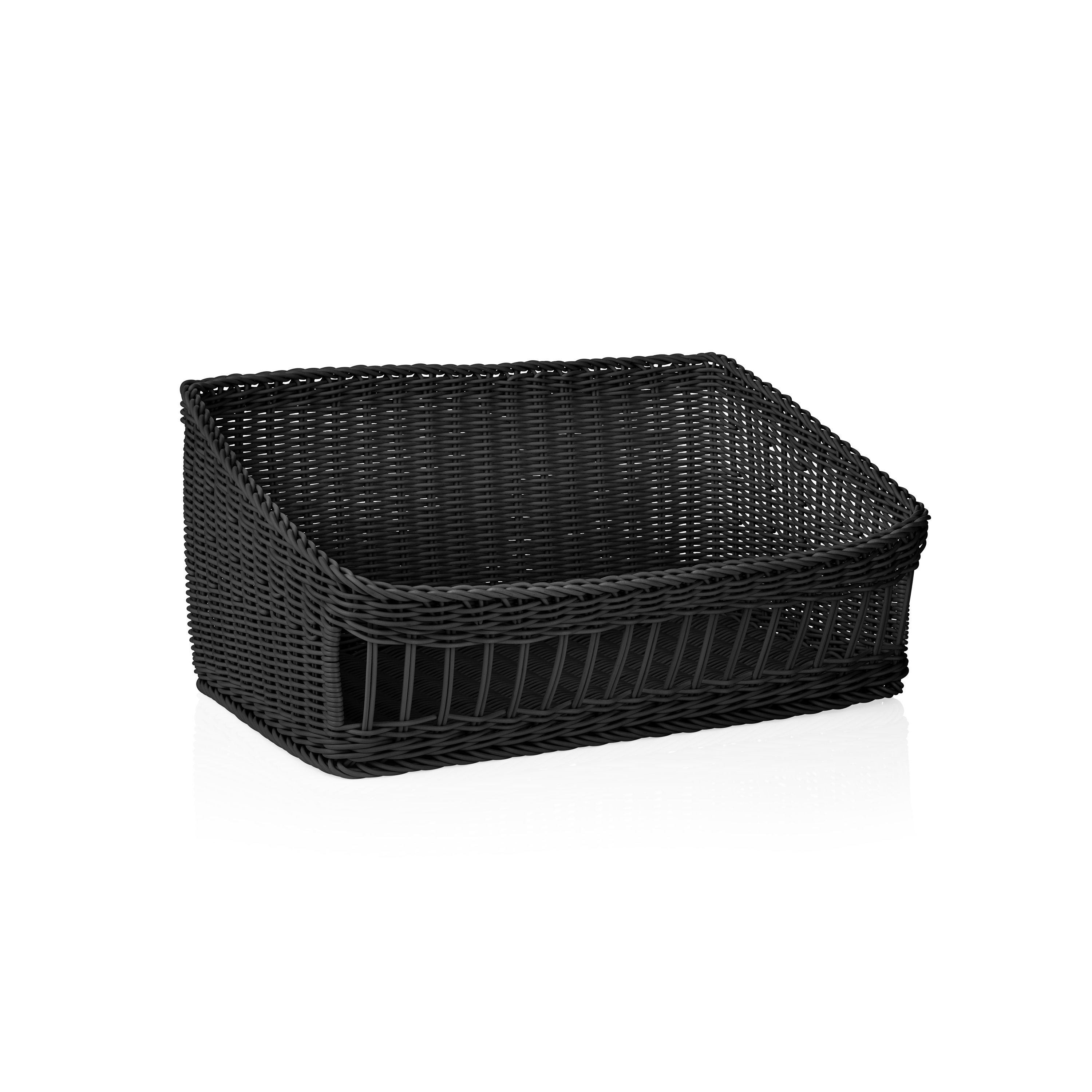 Panier en polypropylène noir - 60 x 40 x 16/27 cm