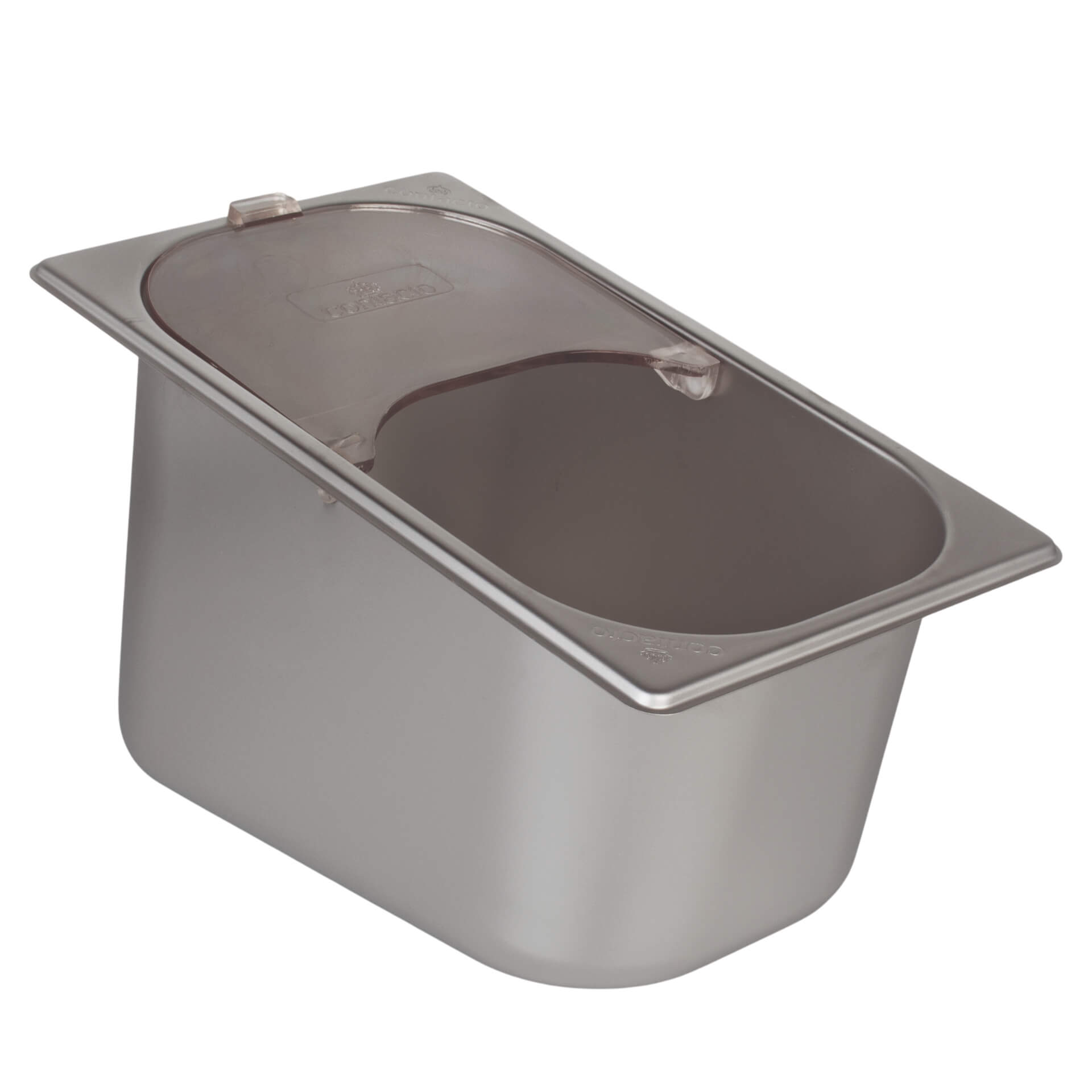 Range-couverts en acier inoxydable avec couvercle rabattable (GN 1/4)