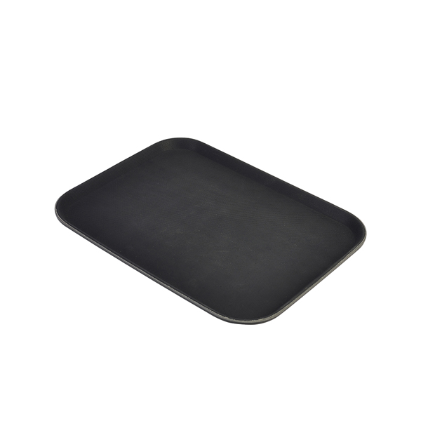 Plateau antidérapant, rectangulaire, PP noir - 38,1 x 50,8 cm