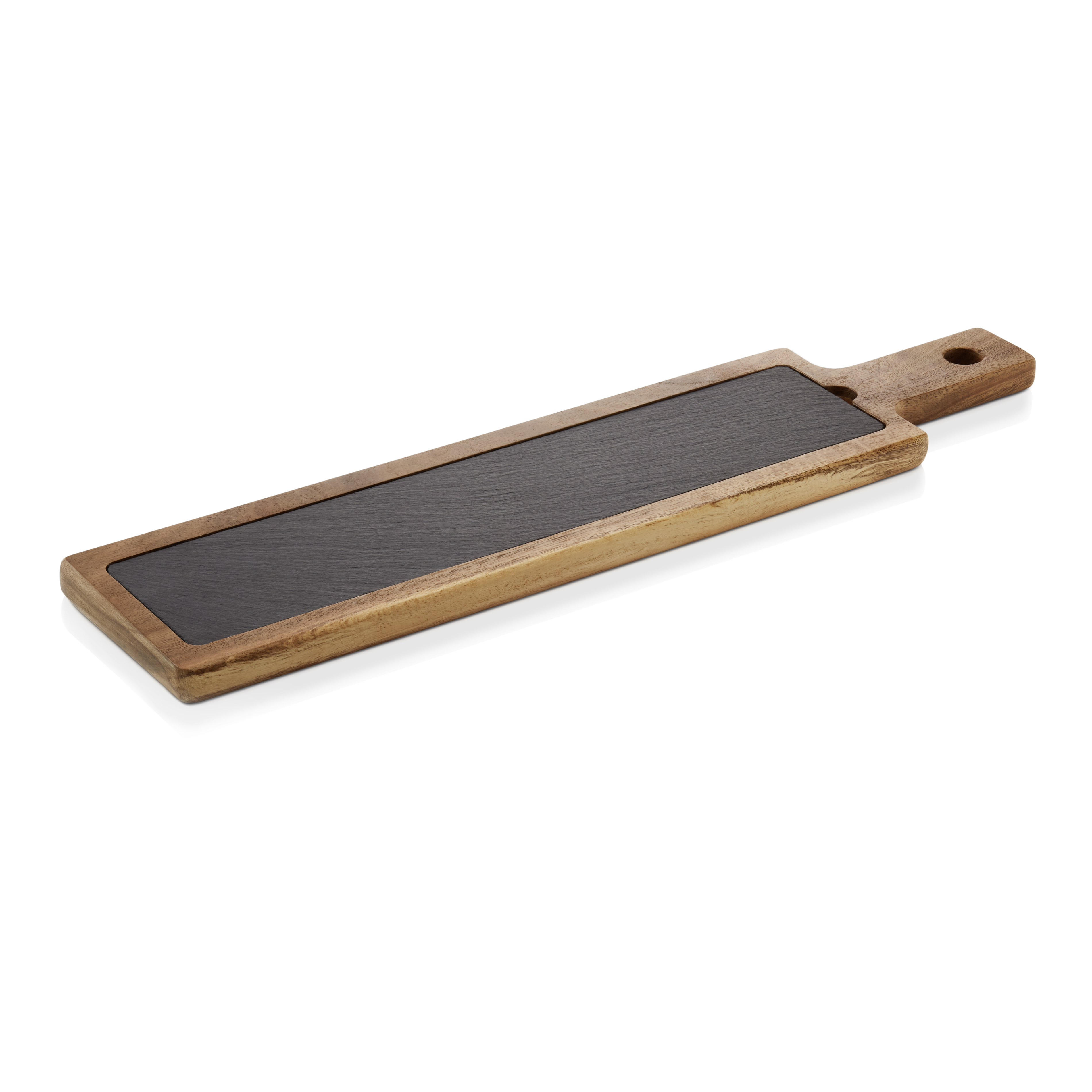 Plateau de service en bois d'acacia, ardoise naturelle - 53,1x12,5x1,8cm Plateau de service en bois d'acacia, ardoise naturelle - 53,1x12,5x1,8cm