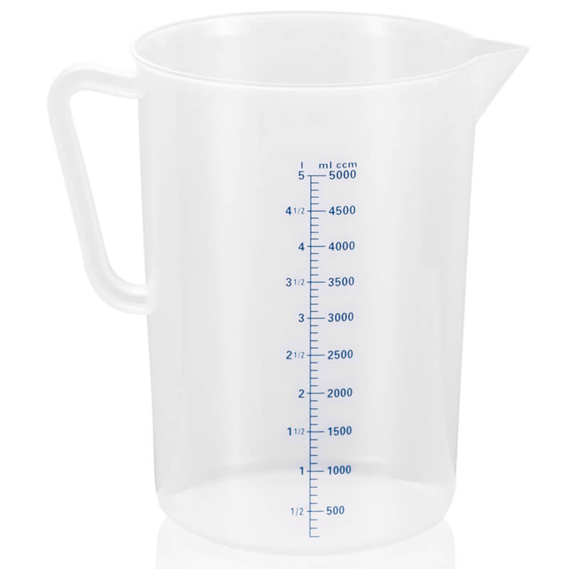 Gobelet doseur avec graduation 100 ml, polypropylène - 5 litres Gobelet doseur avec graduation 100 ml, polypropylène - 5 litres