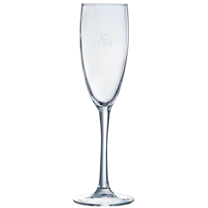 Flûte à champagne Vina, Arcoroc - 190 ml, 0,1 l, repère (18 pièces)