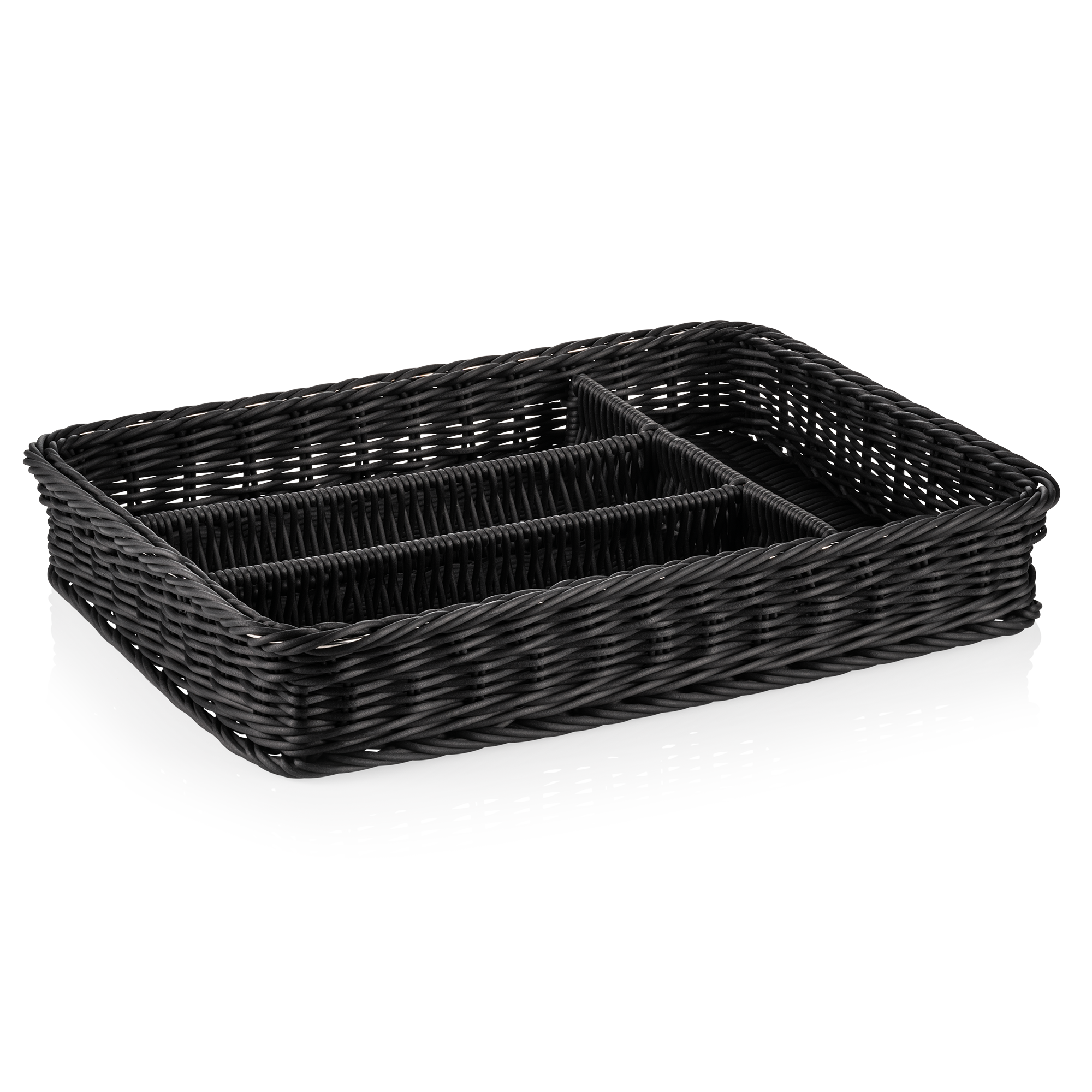 Panier à couverts en polypropylène noir - 40 x 30 x 6,5 cm Panier à couverts en polypropylène noir - 40 x 30 x 6,5 cm